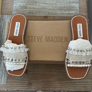 Steve Madden Leandra Silver/Clear Sandals